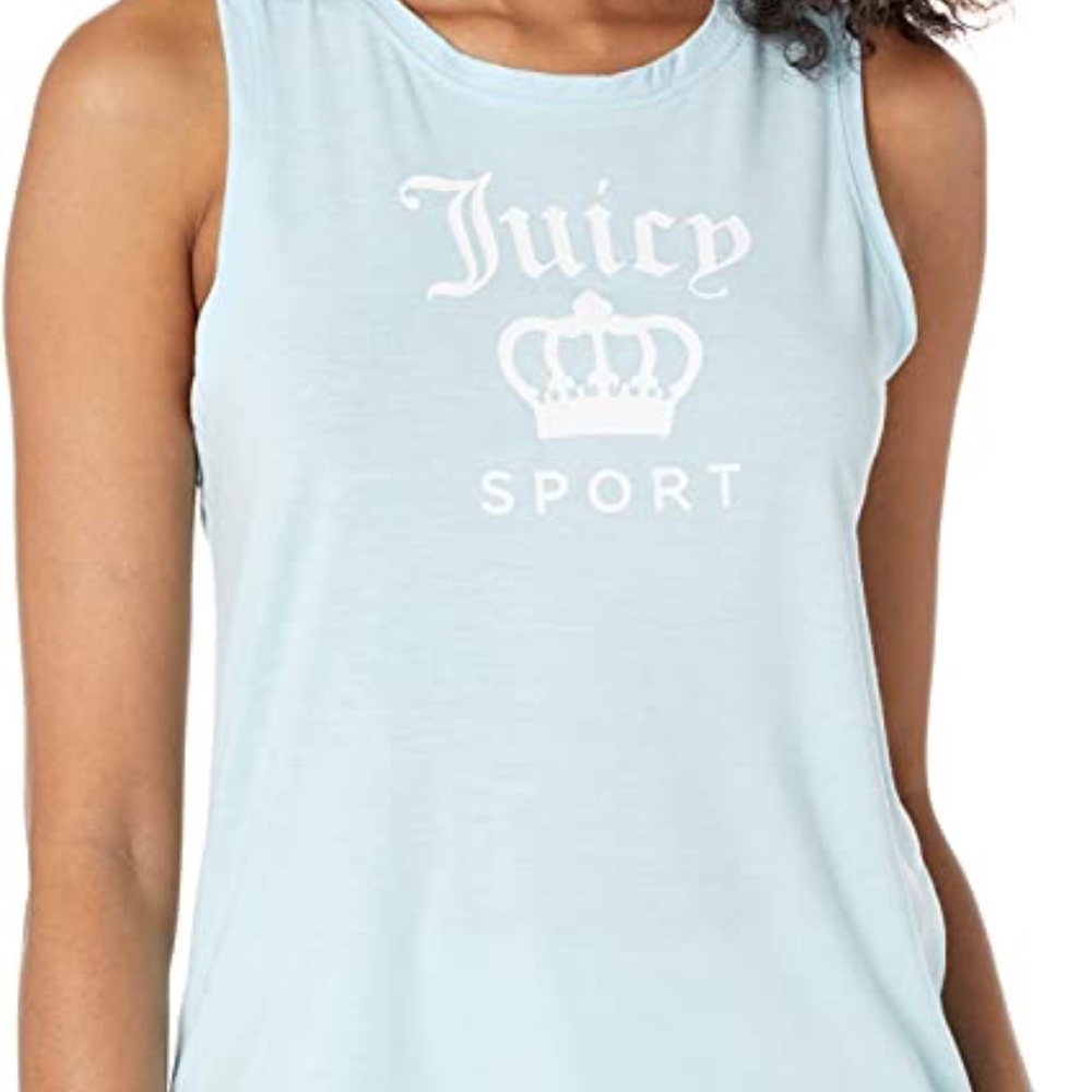 🆕 Juicy Couture Sport Sleeveless logo tank, Crystal blue